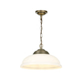 David Hunt Lighting Webster Pendant White Glass Antique Brass WEB0112